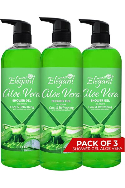 AFS Elegant Elegant Shower Gel | Aloe Vera | 1 Liter | 3-PACK | Rejuvenating ...