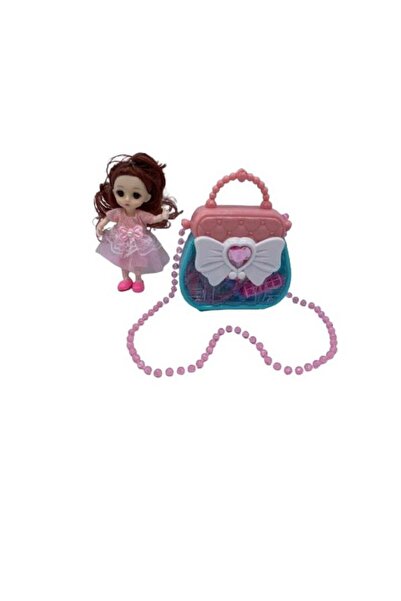 OEM Doll and Makeup Set - Purse with Accessories, Mirror, Comb, Hair Curler, Bracelets (3+)