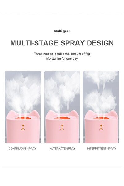 Generic Air Humidifier Dual Nozzle with Night Light 3.3L LU1124-3 Pink