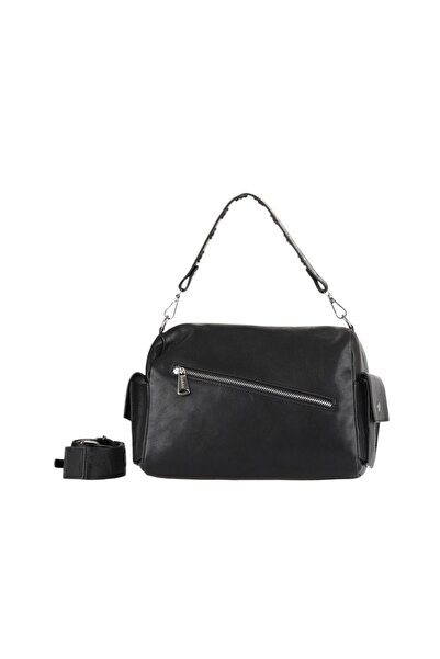 Bueno Shoes Black Leather Women's Shoulder Bag 01Wba7943