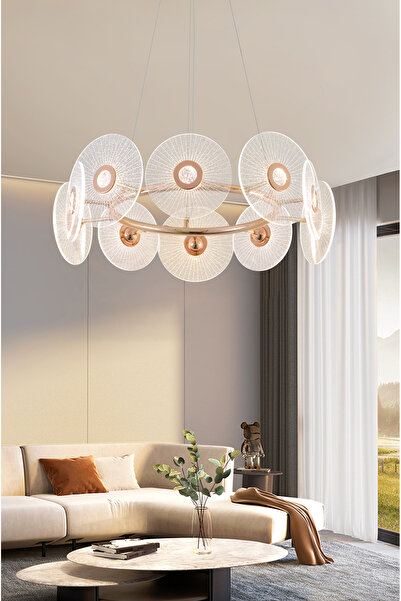 Apliqa Vetro 10'lu Yuvarlak Led Salon Avize