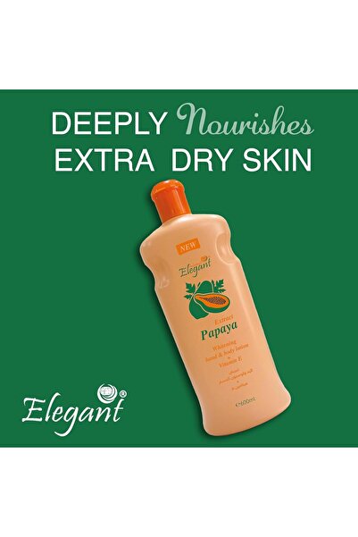 AFS Elegant Elegant Hand & Body Lotion - Papaya Extract - 600 ml - Whitening & Vitamin E Lotion