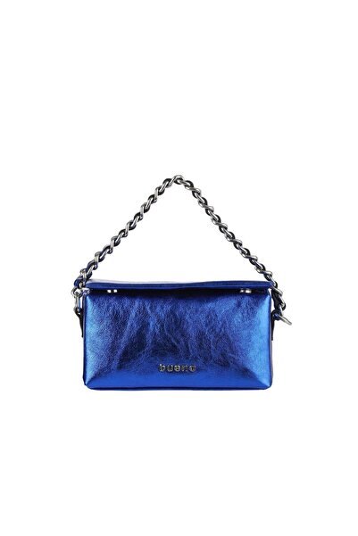 Bueno Shoes Blue Shiny Leather Women's Crossbody Bag 01Wba7947