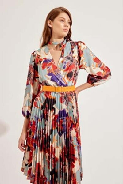 Setre Luxury Occasion Satin Dress – Multicolor Shades (Made in Turkey)