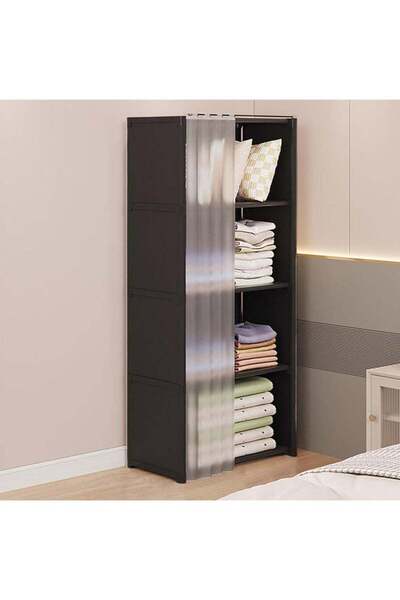 Generic Leon Home 5-Layer Storage Rack Bookcase with Dustproof Curtains