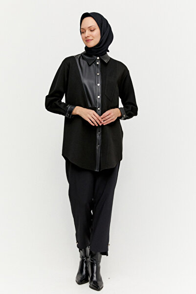 Setrms Deri Kombinli Örme Tunik