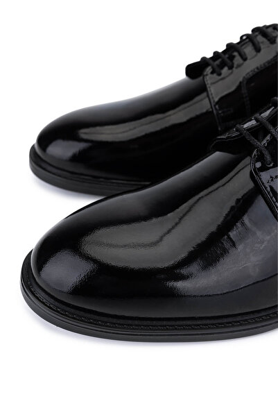 Tamer Tanca Erkek Hakiki Deri Siyah Rugan Klasik Ayakkabı