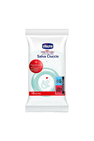 Chicco Cleansing Wipes for Soothers and Teats - 16 Pcs