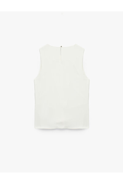 Koton Креп-тканина, велосипедний комір, розріз, без рукавів, асиметрична блузка