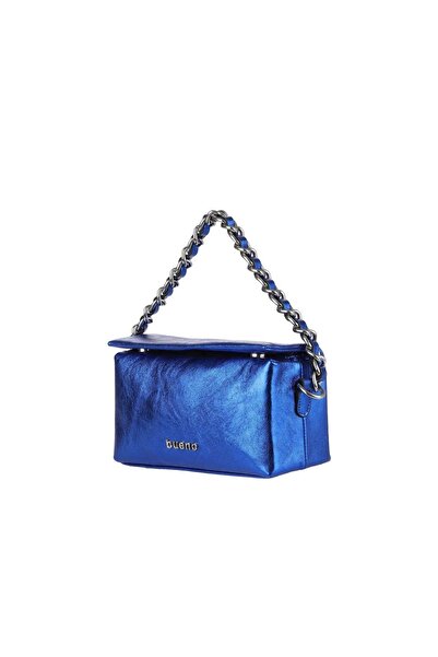 Bueno Shoes Blue Shiny Leather Women's Crossbody Bag 01Wba7947