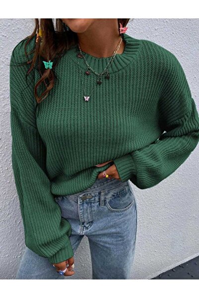 FAVORİST Tri̇ko Knitted O Oversized Crew Neck Sweater New Btk