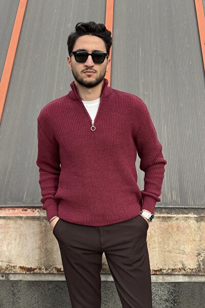 inpool Чоловічий, напівзастібка, стоячий комір, зимовий, трикотажний, Old Money Culture, светр PLTK06