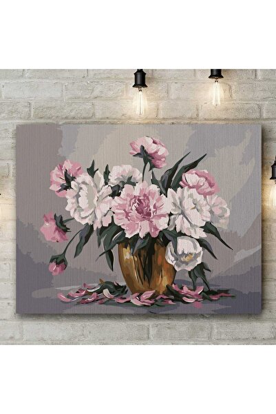 Pictorul Fericit Pink flowers - Pictură pe numere