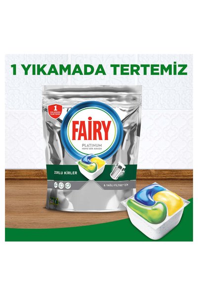 Fairy Platinum Bulaşık Makinesi Deterjanı Kapsülü/Tableti 50 Yıkama Limon Kokulu x 3 Adet