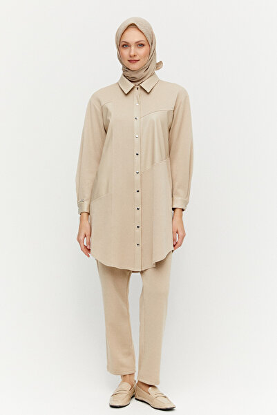 Setrms Suni Deri Kombinli Tunik