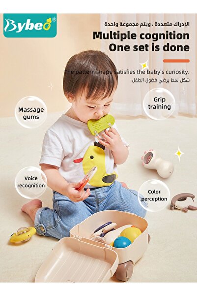 BYBEO 11 PCS Baby Rattle Toy, Infant Teething Toys, Baby Teethers Set With Storage Box, Babies Toys Gifts