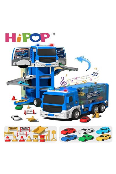 HIPOP Storage Play Vehicles Set 2 in 1,Deformation Cars Toy With Music And Story,Great Toy Car Gift For Ki