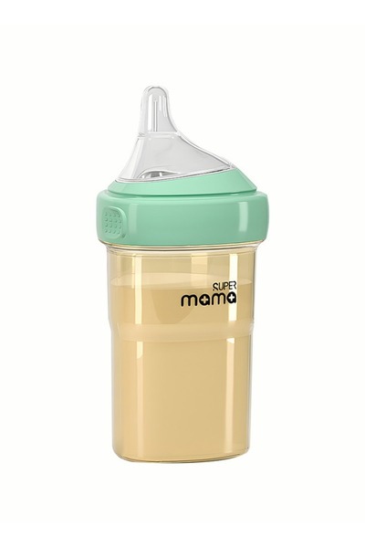 SUPERMAMA PPSU Baby Feeding Bottle With Bionic Silicone Nipples For Newborn Anti Colic Flatulence, 240 ML, Gre