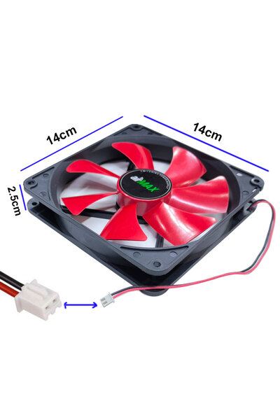 Leonpro 14 cm 12V 2-Pin Fan 14*14*2.5cm Dimensions 12 Volt 2-Pin Cooling Fan