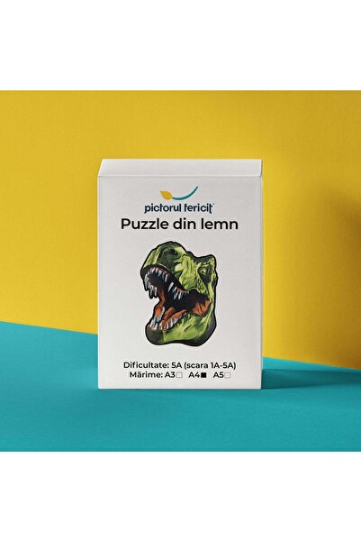 Pictorul Fericit T-Rex - Παζλ με θέμα το ξύλο