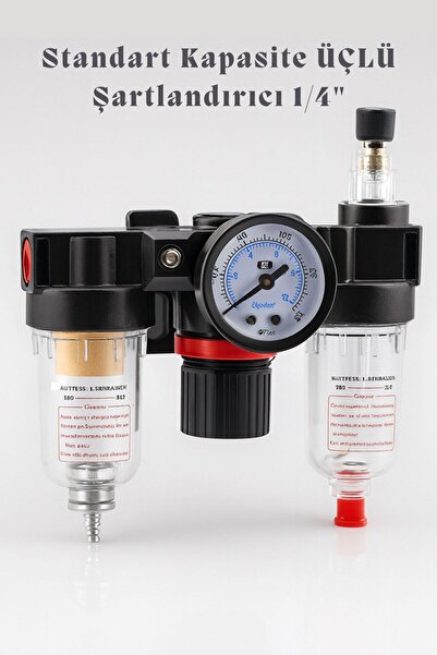 Badem10 Standart Kapasite Üçlü Şartlandırıcı 1/4'' Pnömatik Filtre Regülatör ...