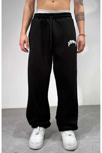 zaee SYNCL Kışlık Nakışlı Ayarlanabilir Baggy Eşofman Altı