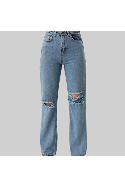 MQ Women's high-waisted ripped street jeans
