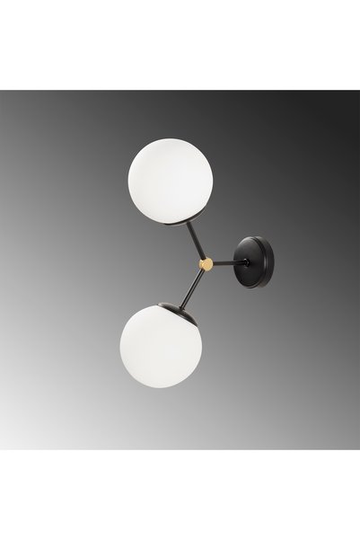 MOİRA Modern Double Glass Wall Sconce Glop White Glass E27 Lampholder Bedside Corridor,Damar-6342