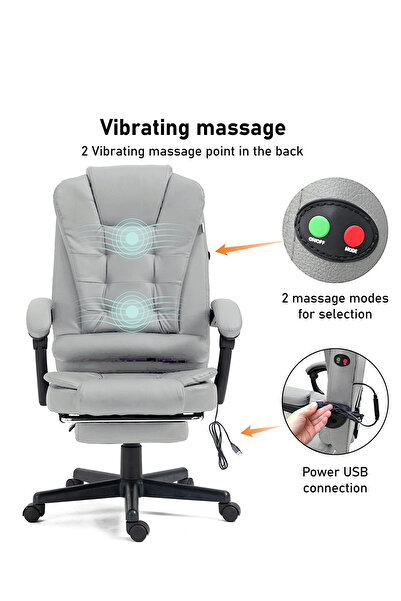 VariFurnx Ergonomic Office Desk Computer Chair PU Leather Swivel High-Back Reclining Chair Home Gaming Chair