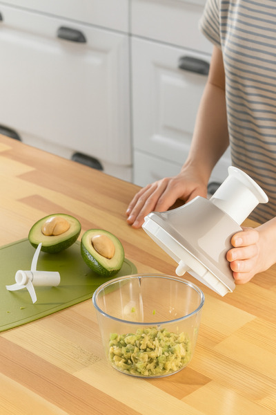 Pazar Kapısı Manual Press 3-Blade Handheld Rondosu Fast Cutting Practical Kitchen Chopper