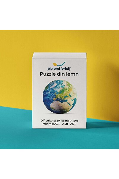 Pictorul Fericit Globul pământesc - Puzzle din lemn