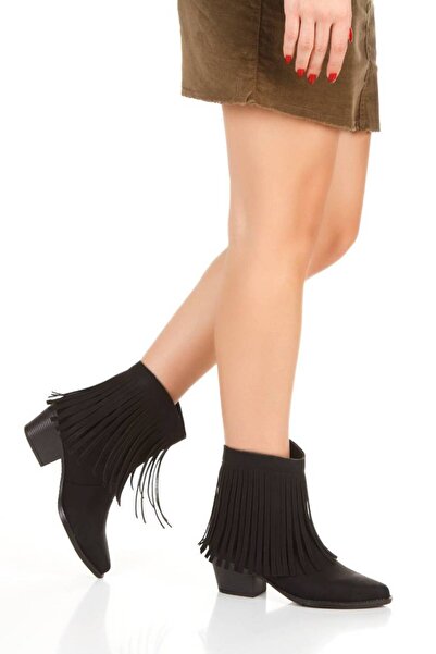 inyola Women's Tassel Detailed Western Cowboy Boots 5119