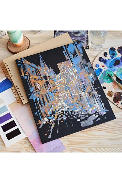 Pictorul Fericit Black canvas card, 3 mm, 100% cotton canvas, medium texture, Phoenix - 18x24 cm