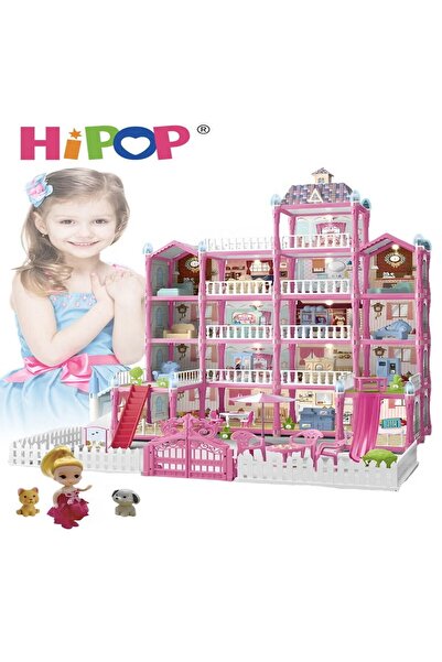 HIPOP Doll House Toys,Big Size 5 Floors 19 Rooms Castle House with Decorating...