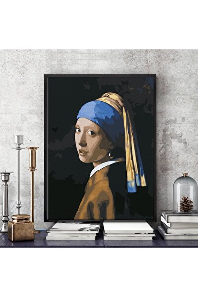 Pictorul Fericit Captivating look (Girl with a pearl erarring) - Pictură pe n...