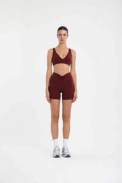 Louren Crossed Back Triangle Bustier - Burgundy