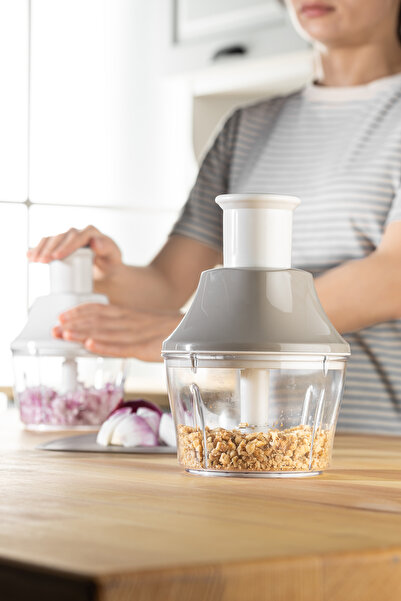 Pazar Kapısı Manual Press 3-Blade Handheld Rondosu Fast Cutting Practical Kitchen Chopper