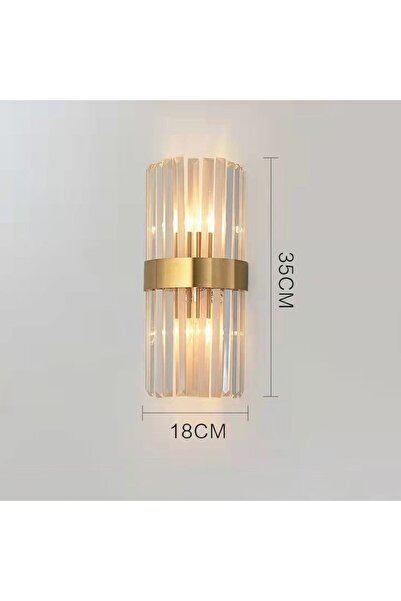 Flippy Interior Wall Lamp — Luxury Gold Stainless Steel with Crystal, 35x18 cm