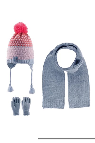 Kitti SCARF BEANIE GLOVES 3-PIECE SET 4-8 YEARS GIRL WITH FLEECE INSIDE