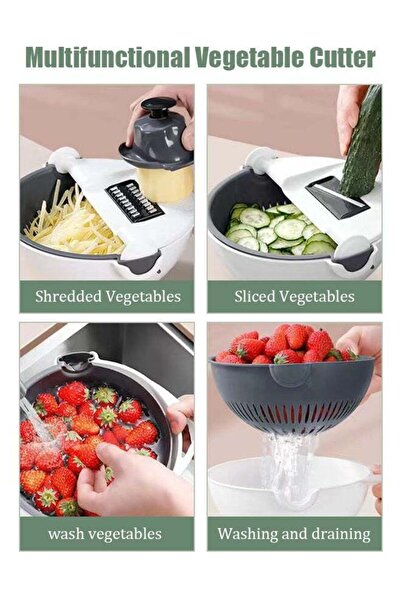 Generic قطاعة خضراوات متعددة الوظائف 9 في 1 - مبشرة بطاطس وفجل بست شفرات