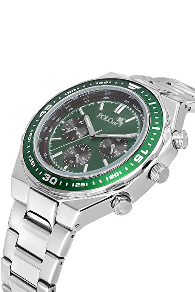 Polo Air Classic Sport Men's Wristwatch Silver Green Pl-7036E3X