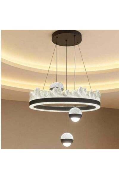 GENERAL Modern Hanging Crystal Chandelier Black 50 cm