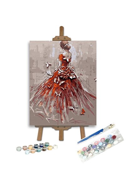 Pictorul Fericit Red dress - Pictură pe numere