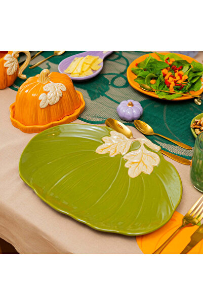 Flying Tiger Copenhagen Balkabağı Şeklinde Yeşil Seramik Tabak