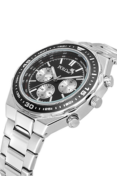 Polo Air Classic Sport Men's Wristwatch Silver Black Pl-7036E1X
