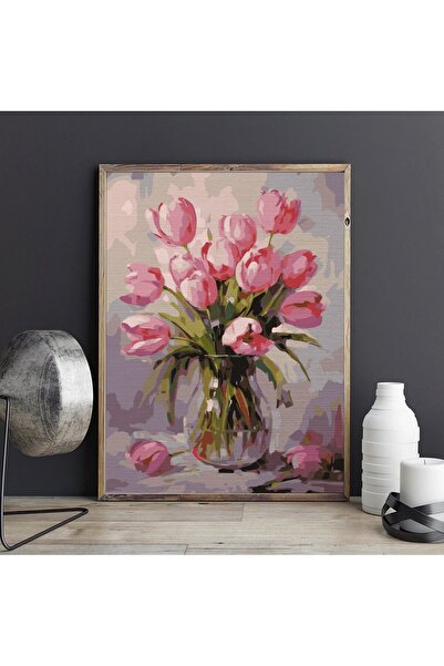 Pictorul Fericit Lalele înflorite (Blooming tulips) - Pictură pe numere