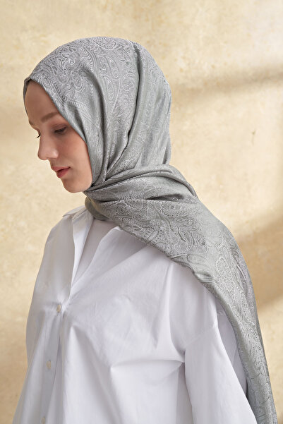 ARMANDA JOSE JAKAR ETHNIC DESEN ŞAL - KETEN YEŞİLİ