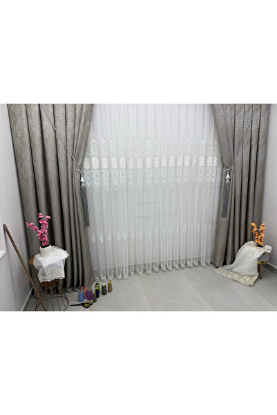 NİVEMESHOME 2533-2 IRIS SILVER 1/3 PERDEA PLIATĂ TUL APM