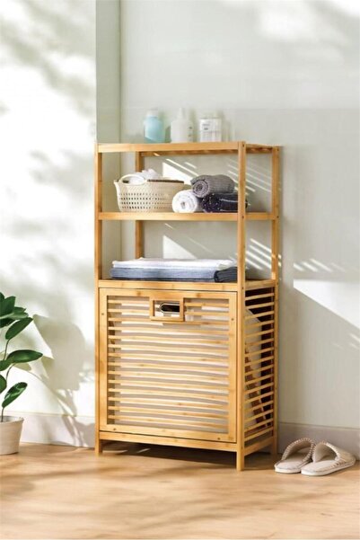 Bayev Καλάθι κρέμας από μπαμπού με ράφια 700749 Ξύλινο καλάθι ρούχων Οργανωτή...