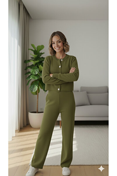 ikomteks Crop Triko Top and Bottom Set